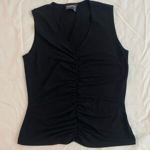 Black Ruched Tank Top